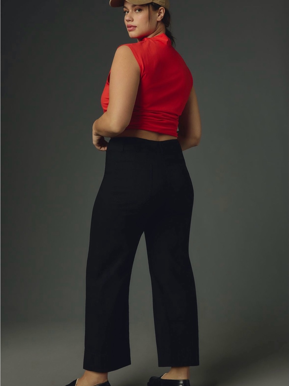 NWT Anthropologie Colette Magic Fabric Crop Wide-Leg Pants - Black - Size 34